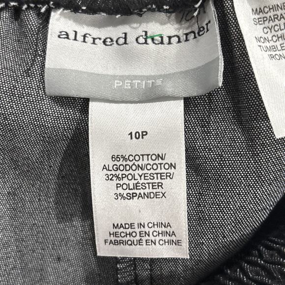 NWT Alfred Dunner CAPRI: 2 Pair, Black & Denim Blue, Cotton, Sz 10 Petite, L 18” - Picture 9 of 11